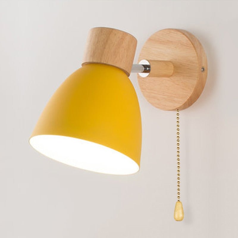 yadiel - elegante scandinavische houten hangende wandlamp