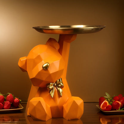 Kunsthars opbergfiguur met schaal voor kleine accessoires