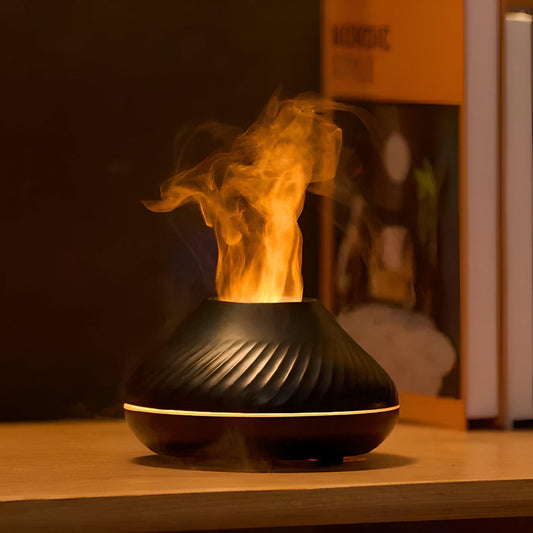 Ultrasone aroma diffuser luchtbevochtiger op tafel in een modern interieur