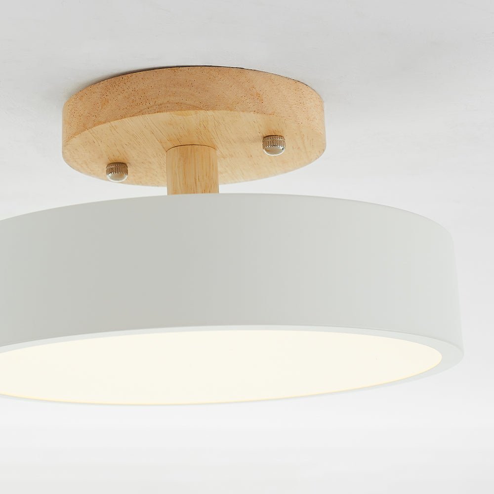 elegante moderne led-plafondlamp van hoogwaardig hout