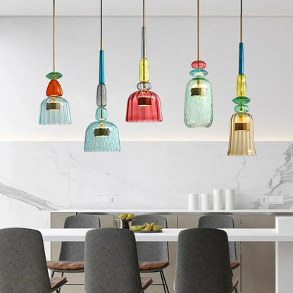 Hanglamp van glas met zichtbaar verstelbaar snoer
