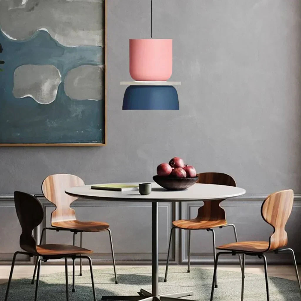 dulcy scandinavische hanglamp met kleurblokstijl