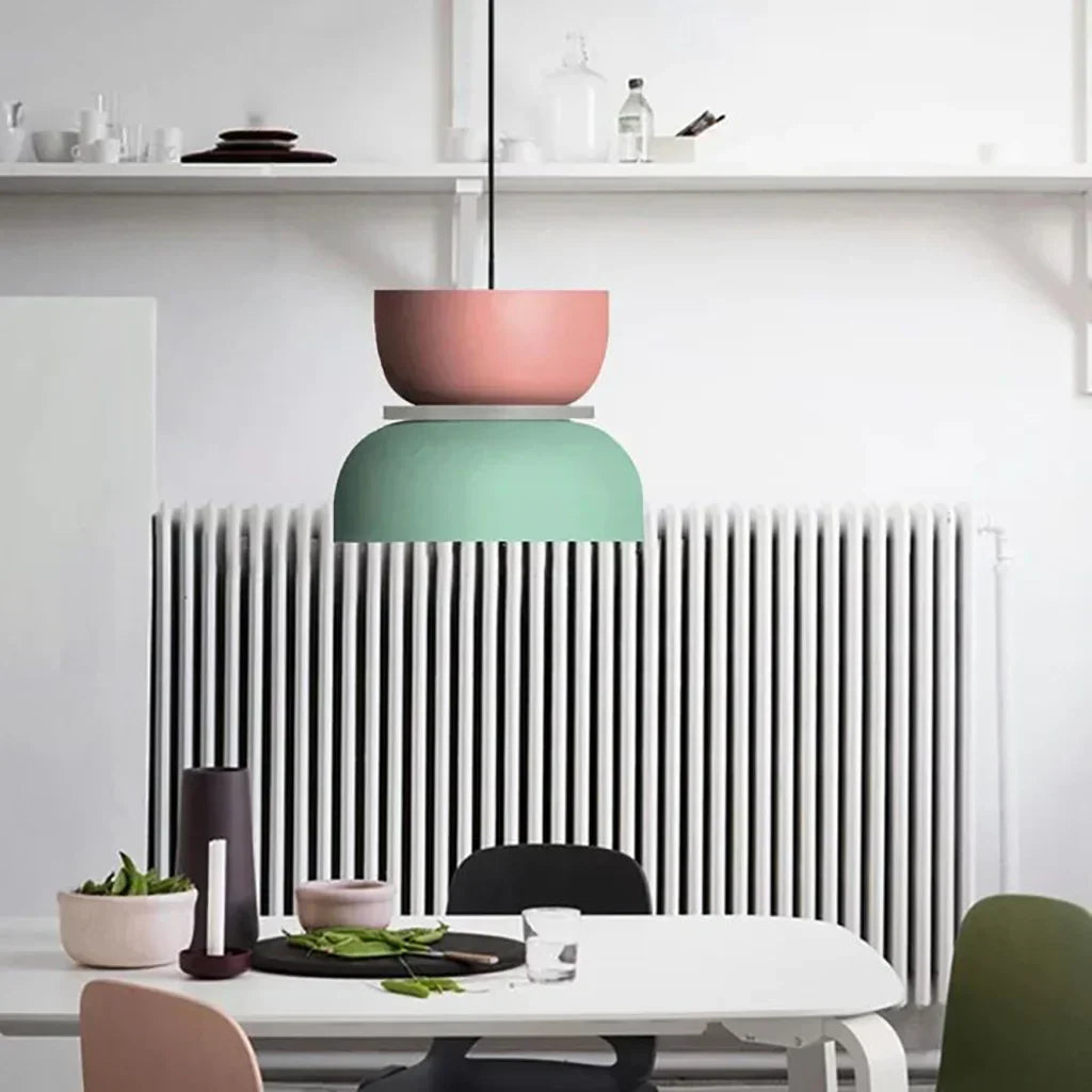 dulcy scandinavische hanglamp met kleurblokstijl