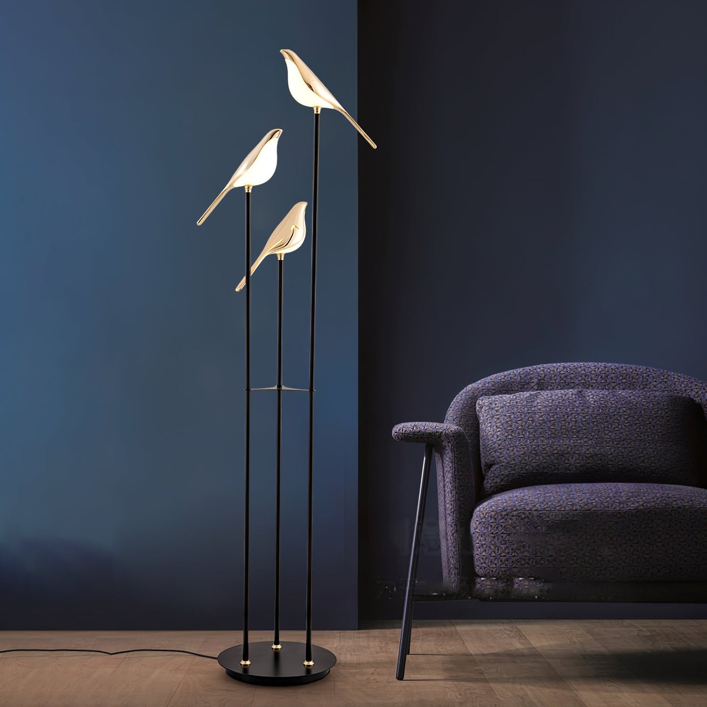 stijlvolle magpie perch vloerlamp met fakkelontwerp