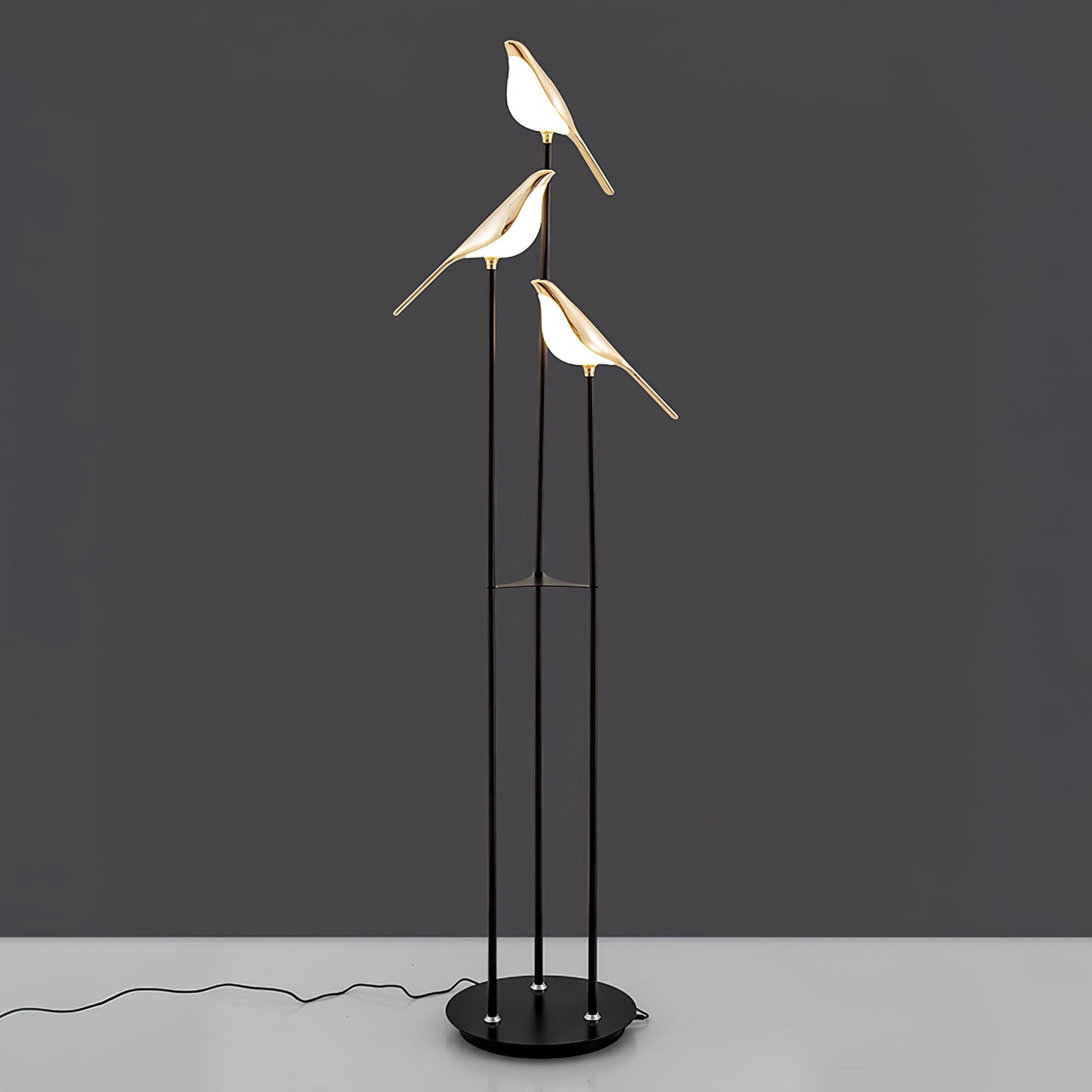 stijlvolle magpie perch vloerlamp met fakkelontwerp