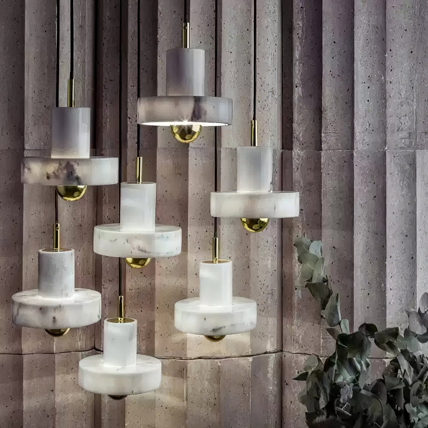 elegante marmeren aura hanglamp voor een luxe sfeer