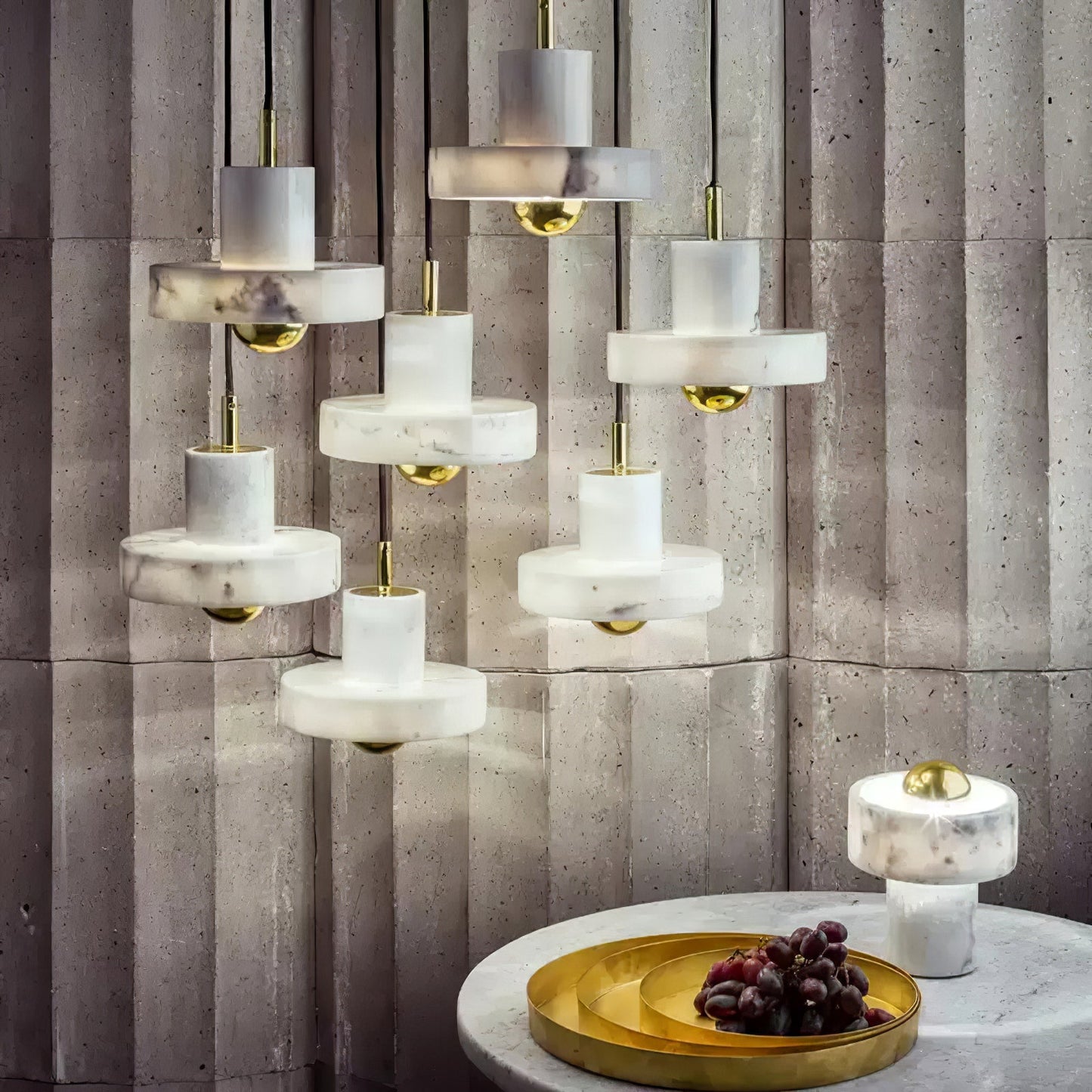 elegante marmeren aura hanglamp voor een luxe sfeer