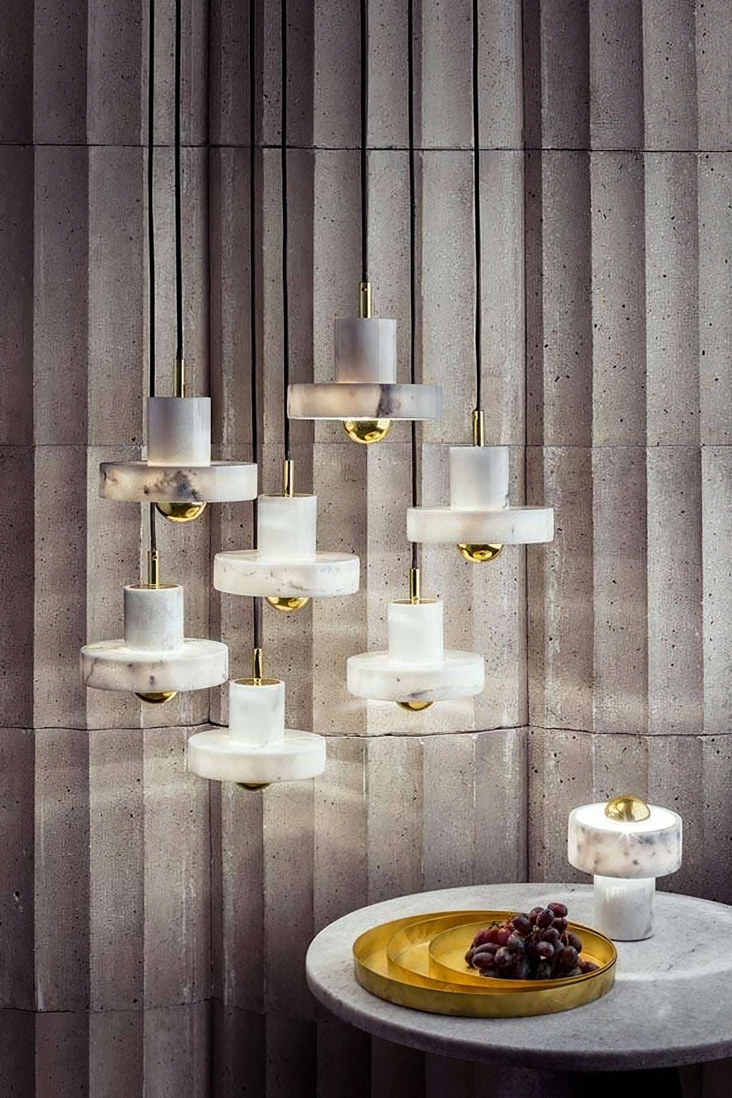 elegante marmeren aura hanglamp voor een luxe sfeer