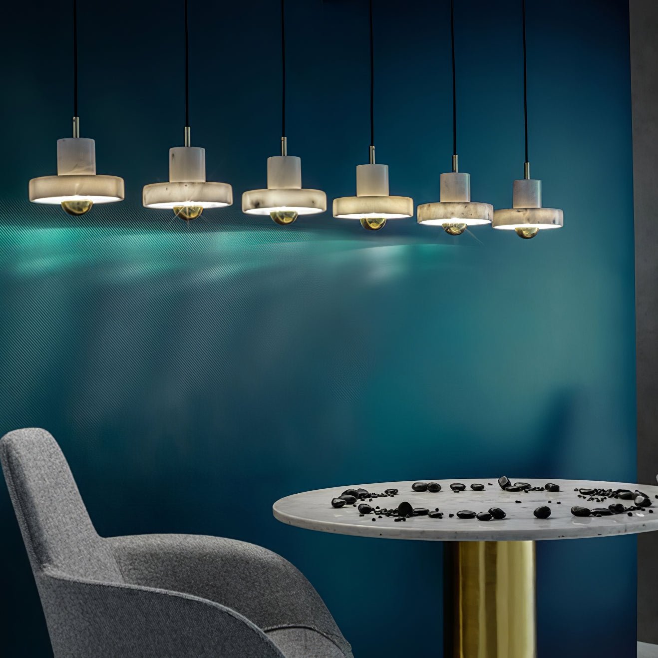 elegante marmeren aura hanglamp voor een luxe sfeer