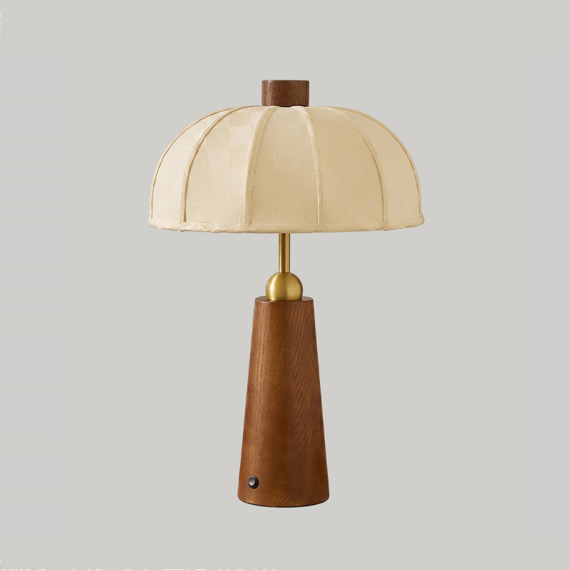 tafellamp hout met stoffen kap