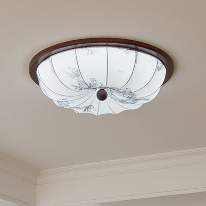Plafondverlichting van hout met geïntegreerde led in eigentijdse stijl