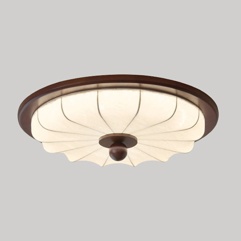 plafondlamp stoffen met houten rand