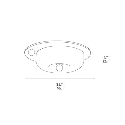 Plafondlamp met houtlook voet en geribbeld glas in close-up