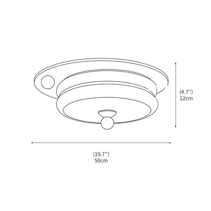 Plafondlamp met geribbeld glas en houtlook in moderne woonruimte