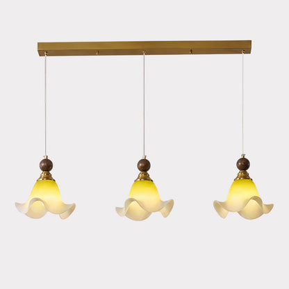 Hanglamp Hout En Acryl Met Golvende Kap