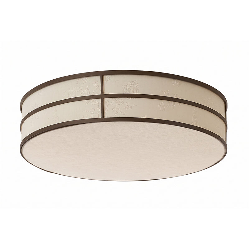 plafondlamp stoffen drum met led