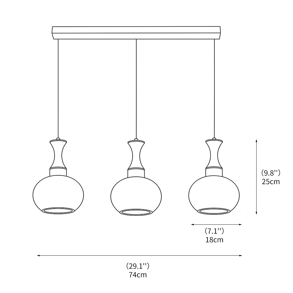 Moderne hanglamp van hout en glas met warme uitstraling