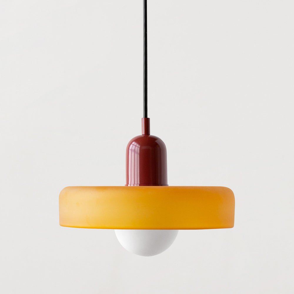 stijlvolle bauhaus hanglamp van elegante kleurige glas