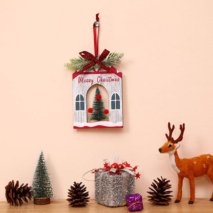 Kerstkrans Decoratie Geruit Met Strik