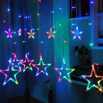 Kerstdecoratie met LED-sterren voor een feestelijke sfeer