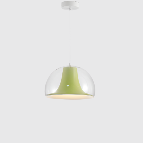 elegante halfronde glazen hanglamp met juweelachtige jellies