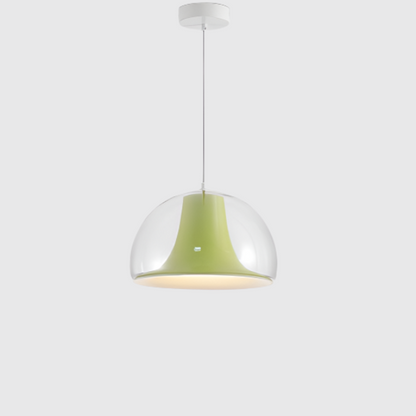 Elegante Halfronde Glazen Hanglamp met Juweelachtige Jellies