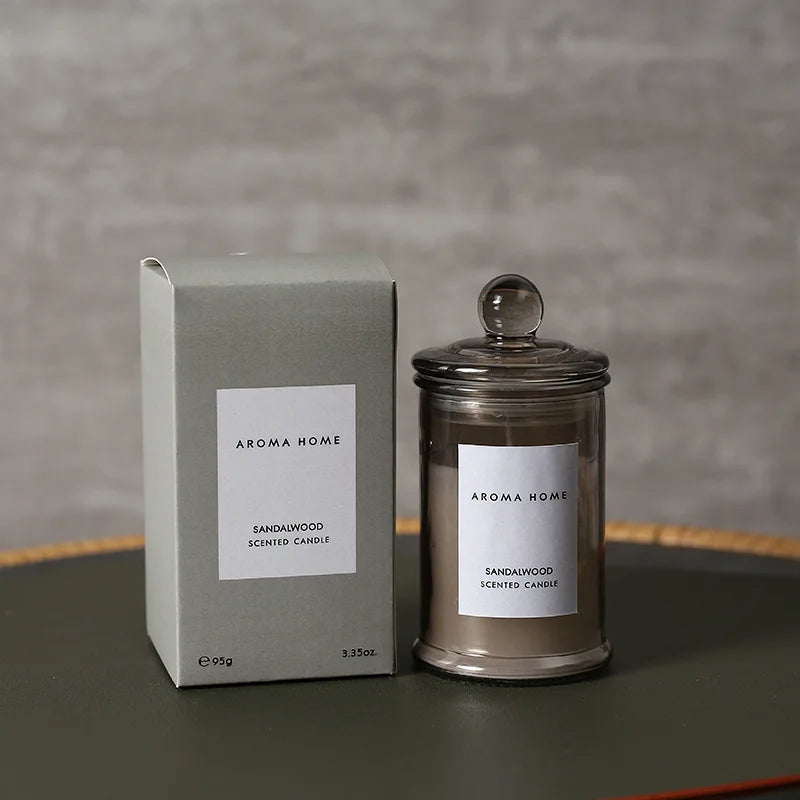geurkaars van sojawas in glas voor aromagebruik