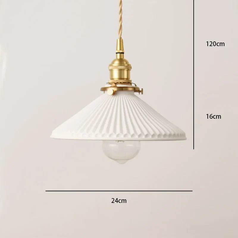 bronzen keramieken hanglamp met retrodesign