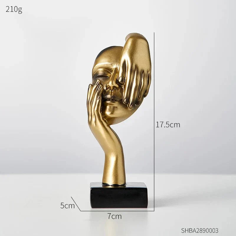 abstract gezicht sculptuur als elegant kunstobject voor het interieur