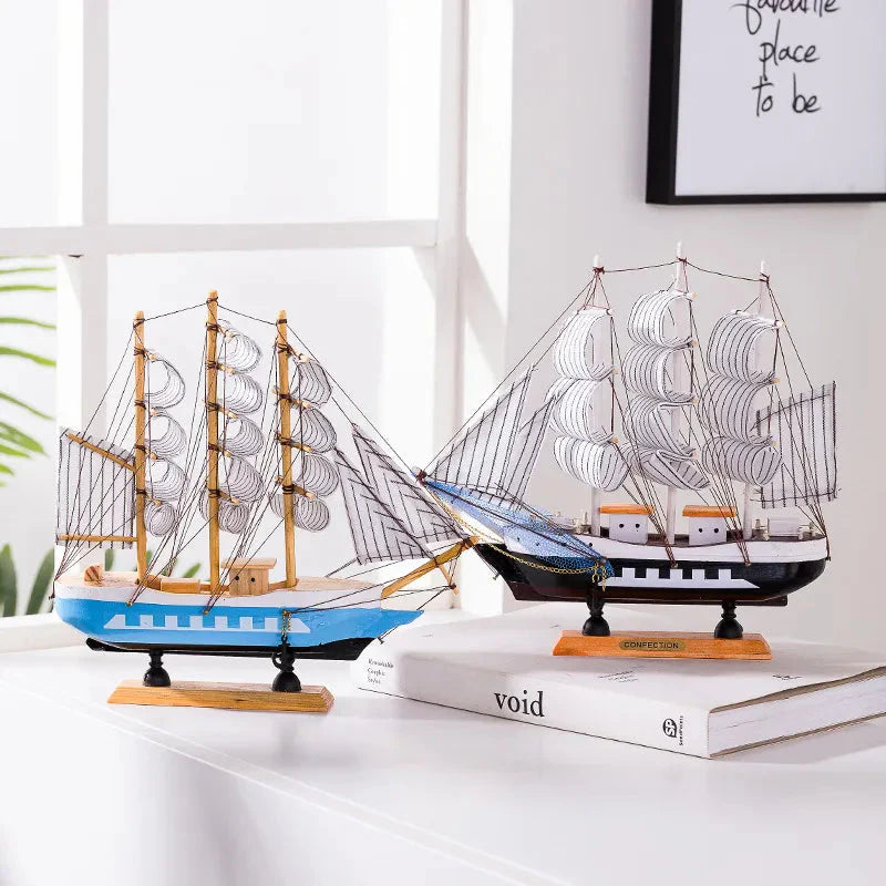 decoratief houten zeilschip met ledlicht voor woonkamer of slaapkamer