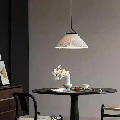 Stijlvolle Nordic Geplooide Crème Hanglamp voor een Elegante Sfeer