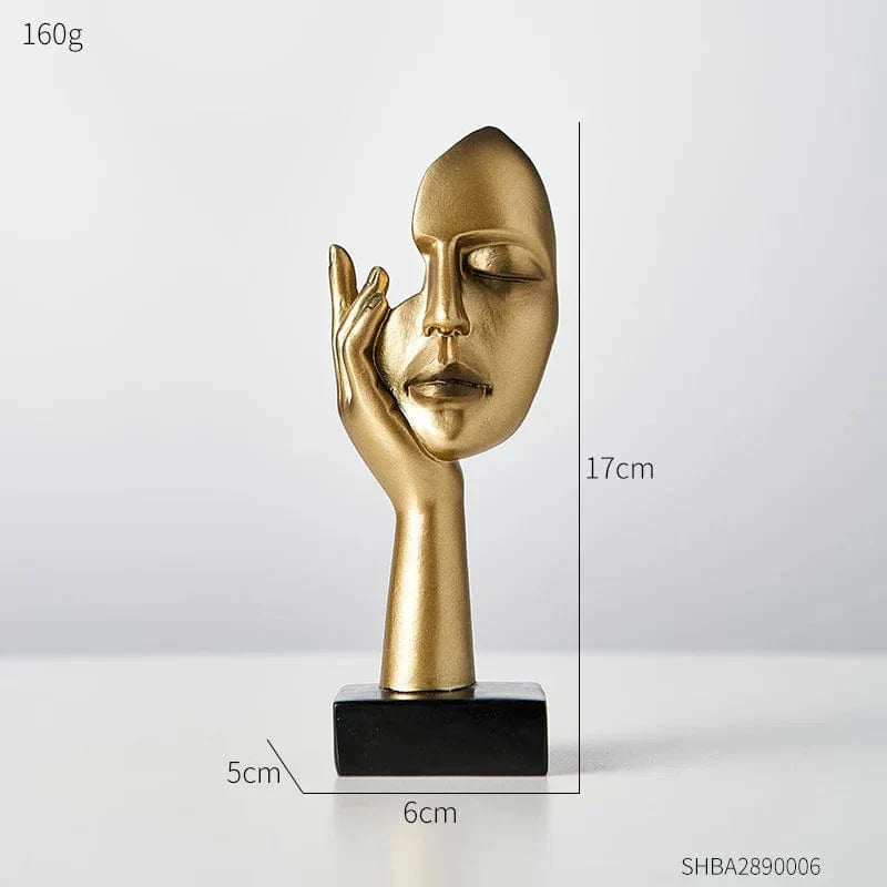 decoratieve sculptuur resin abstract gezicht