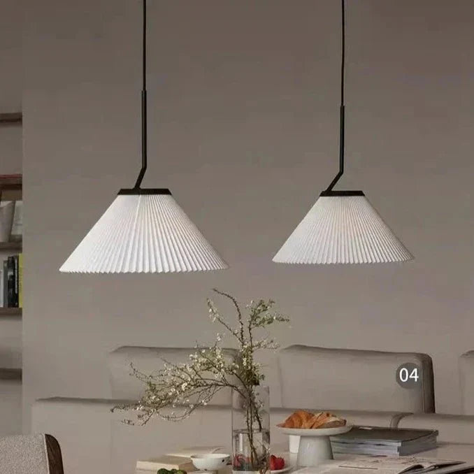 stijlvolle nordic geplooide crème hanglamp voor een elegante sfeer