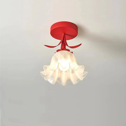 Elegante Tiffany Plafondlamp met Schattige Minibloemen