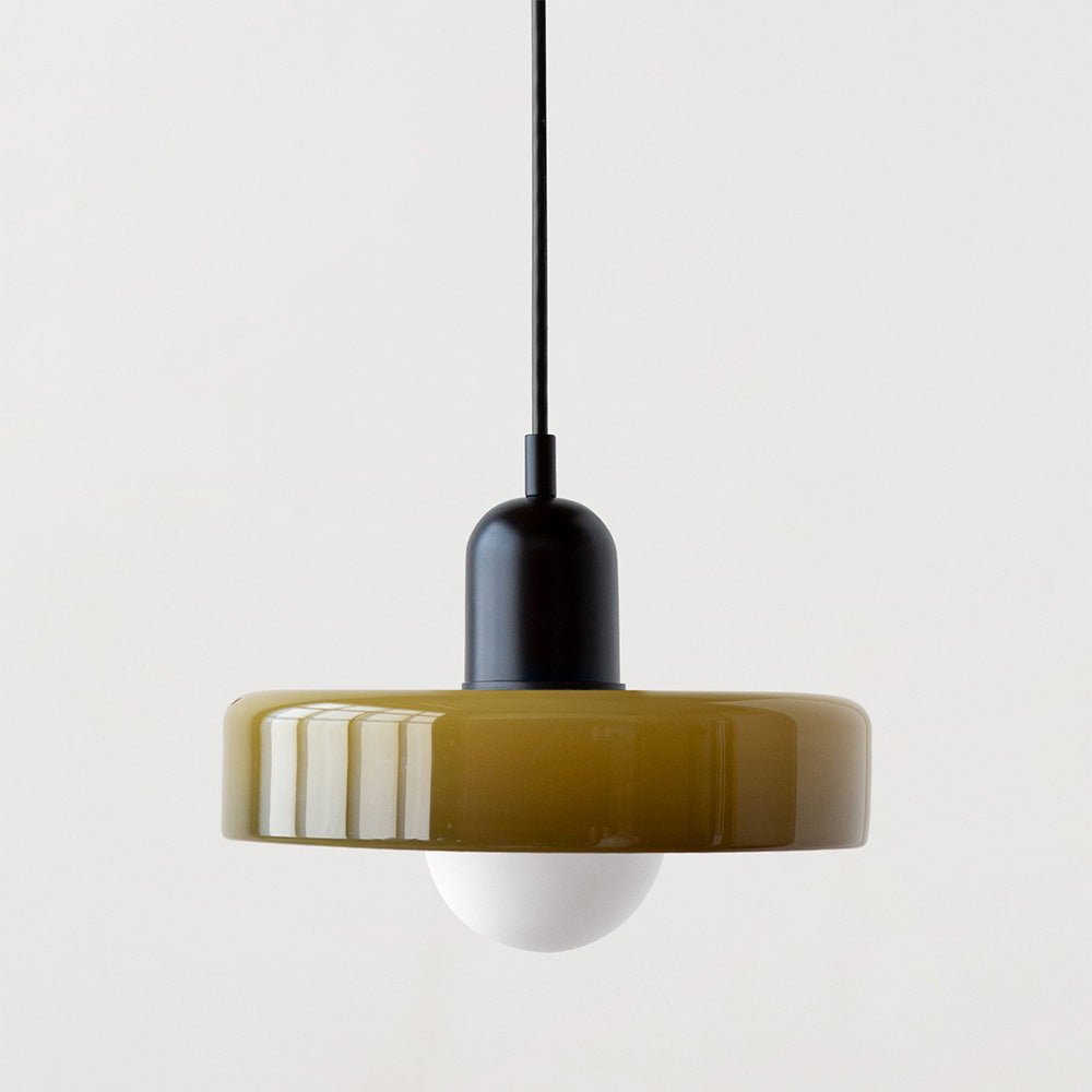 stijlvolle bauhaus hanglamp van elegante kleurige glas