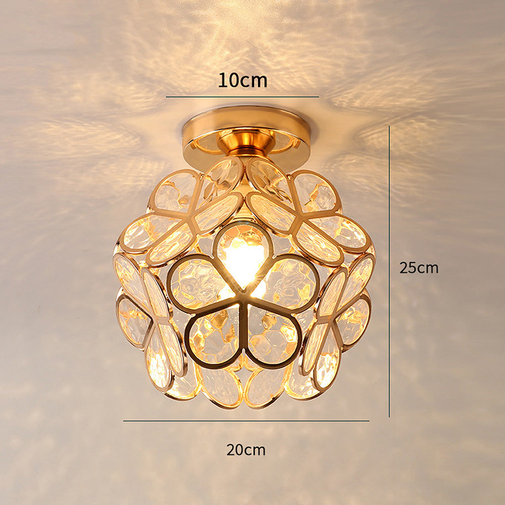 design bloemen stijl glazen hal plafondlamp