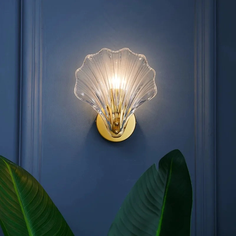 wandlamp glas schelpvorm e14