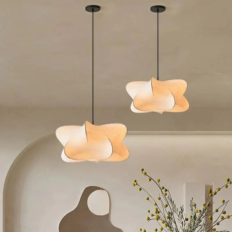 elegante wabi sabi zijde hanglamp uit japan