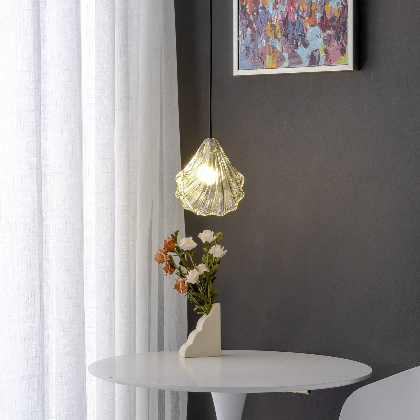 elegante shell mini hanglamp voor een stijlvolle touch