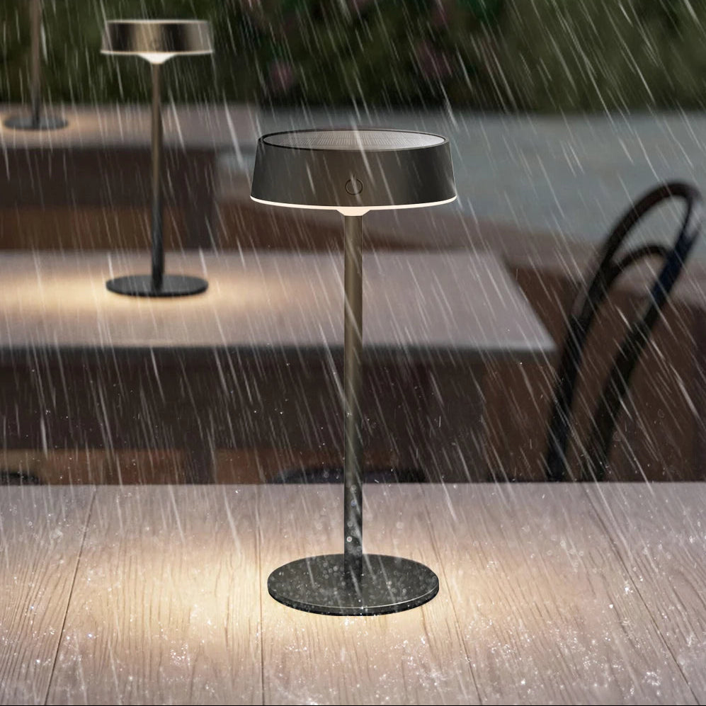 weerbestendige buitenlamp op tafel, draadloos en draagbaar