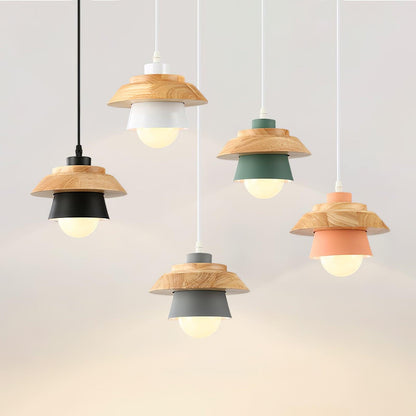 Moderne Hanglamp van steen en hout