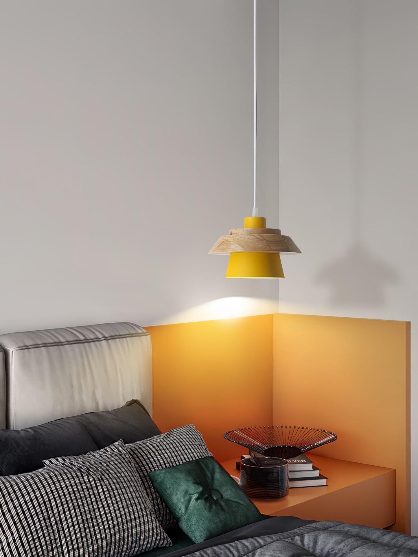 moderne hanglamp van steen en hout