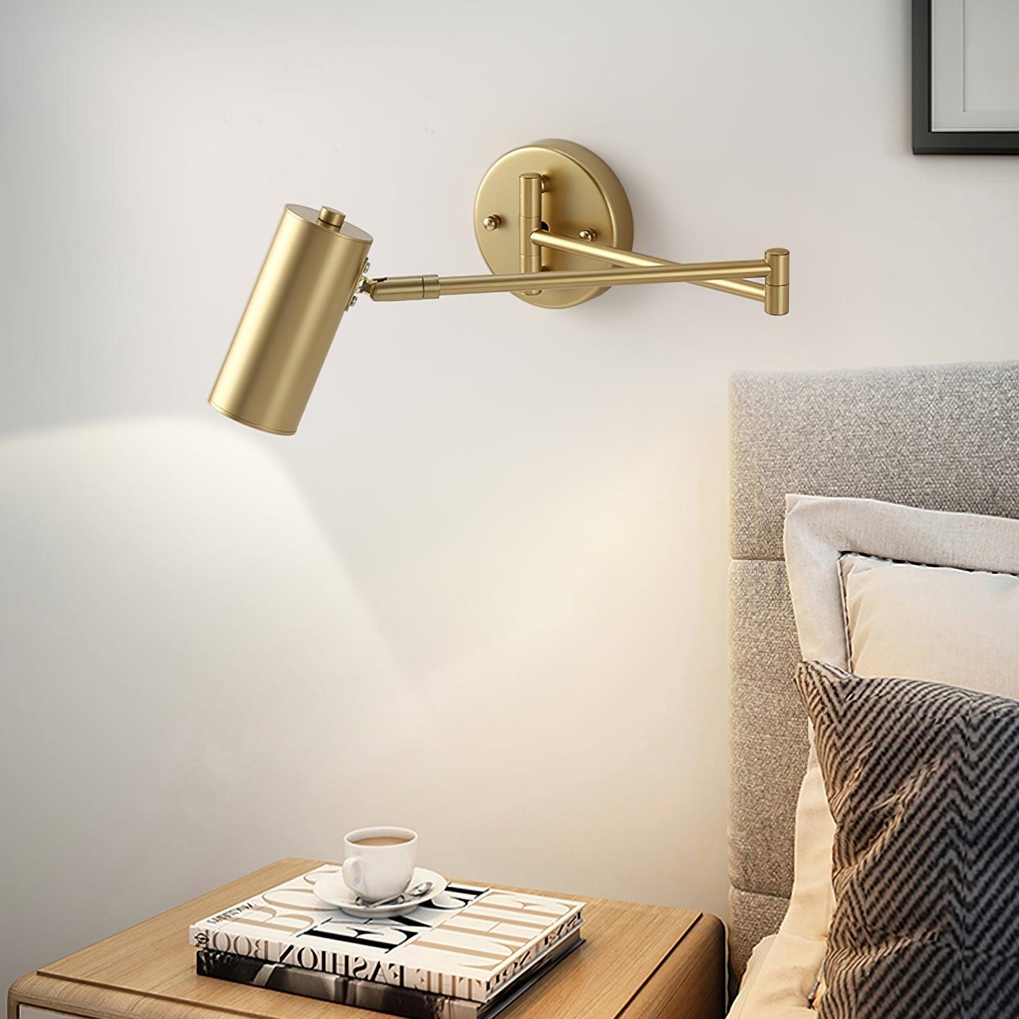 elegante zwenkarm wandlamp voor een sfeervolle ambiance