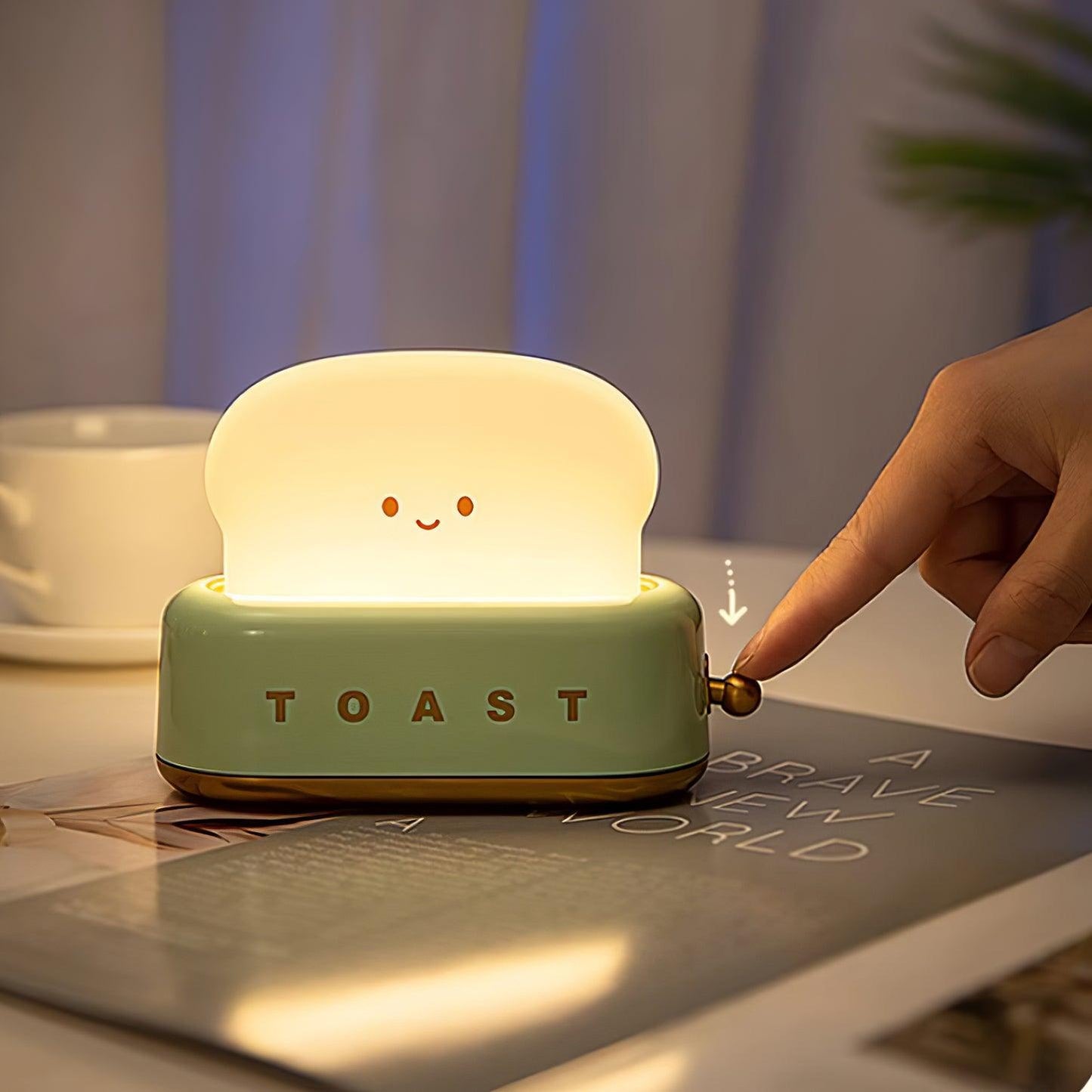 stylish toaster table lamp with built-in battery