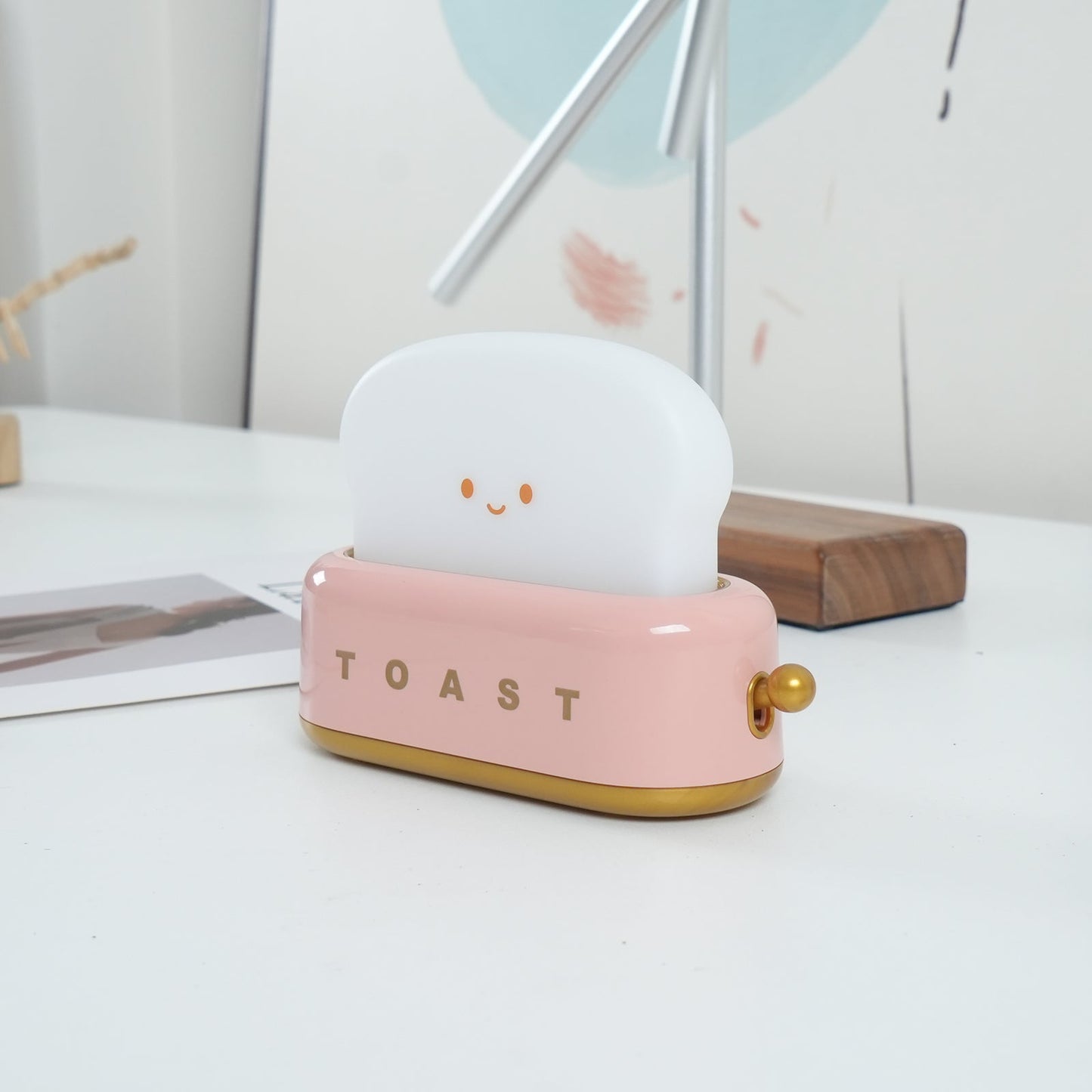 stylish toaster table lamp with built-in battery