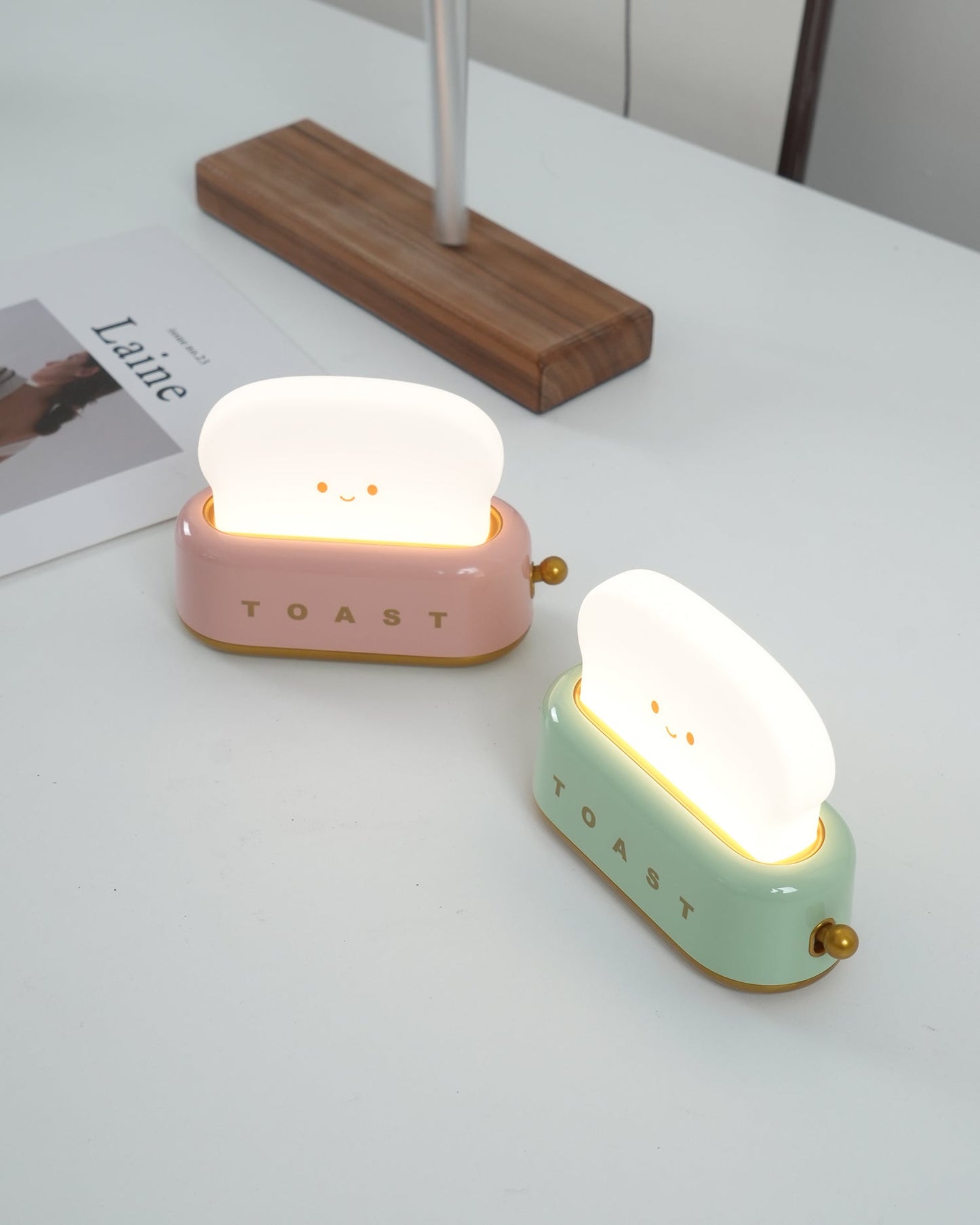 stylish toaster table lamp with built-in battery