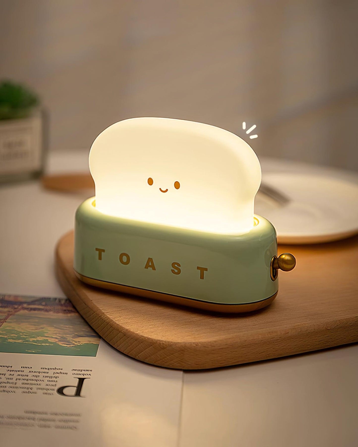 stylish toaster table lamp with built-in battery