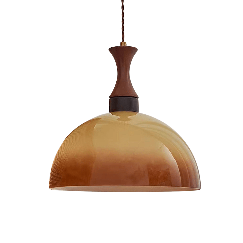 vintage amber glazen hanglamp voor de boerderij