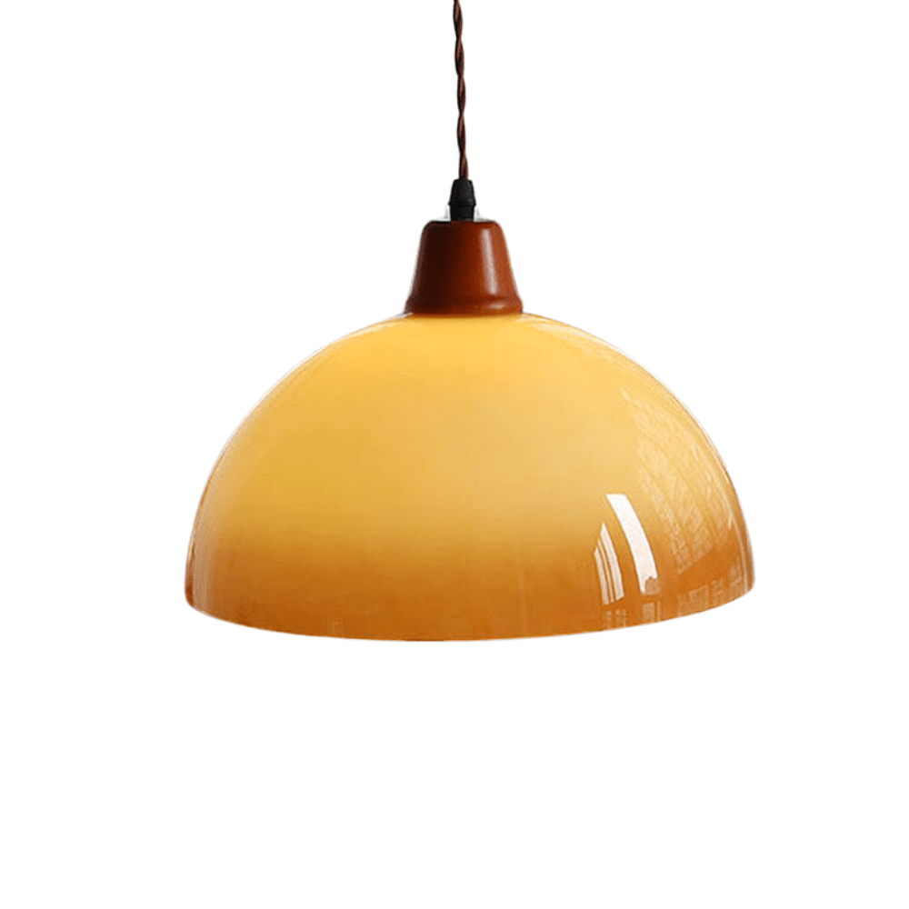 vintage amber glazen hanglamp voor de boerderij