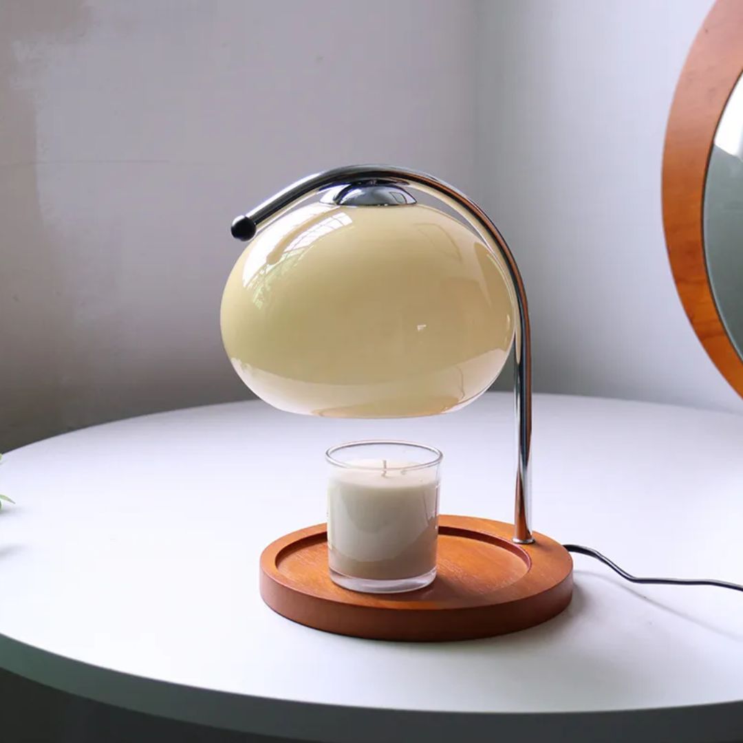 Glazen tafellamp voor gezellige avondverlichting